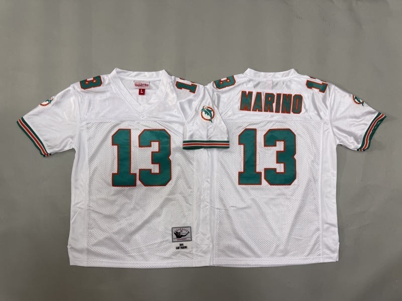 Youth Miami Dolphins #13 Marino White Throwback Limited Nike NFL Jersey 01